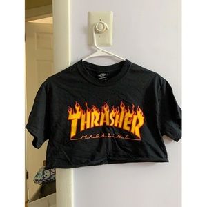 THRASHER!! cropped tee
